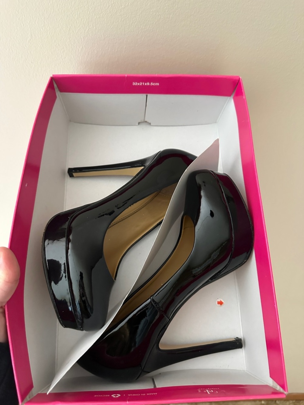 Chinese Laundry Black Patent Platform Stiletto Pumps